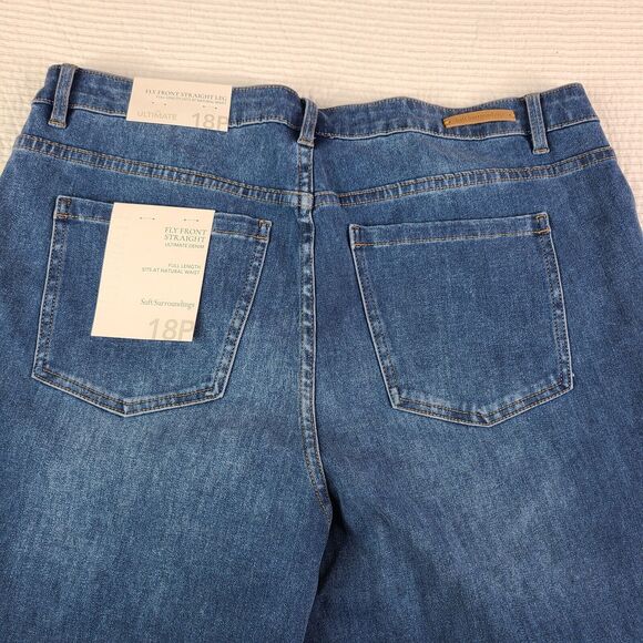 Soft Surroundings SZ 18 Petite Blue Cotton Blend Stretch Jeans NWT 3fy33 - Picture 11 of 14